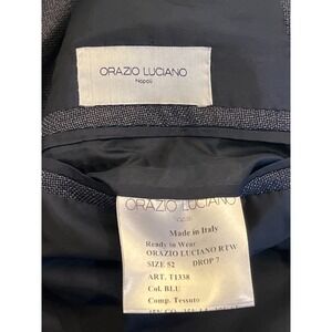 Orazio Luciano Napoli Blue Cotton Linen Silk Blazer Sport Coat 52 Drop 7 T1338